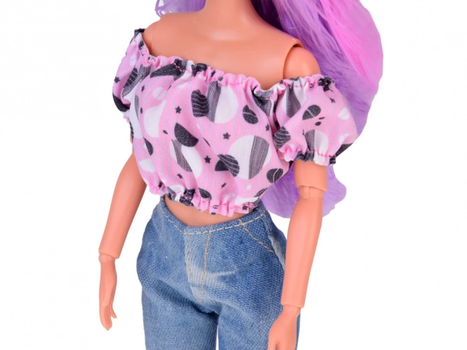 Anlily Doll with Long Pastel Hair and Jeans