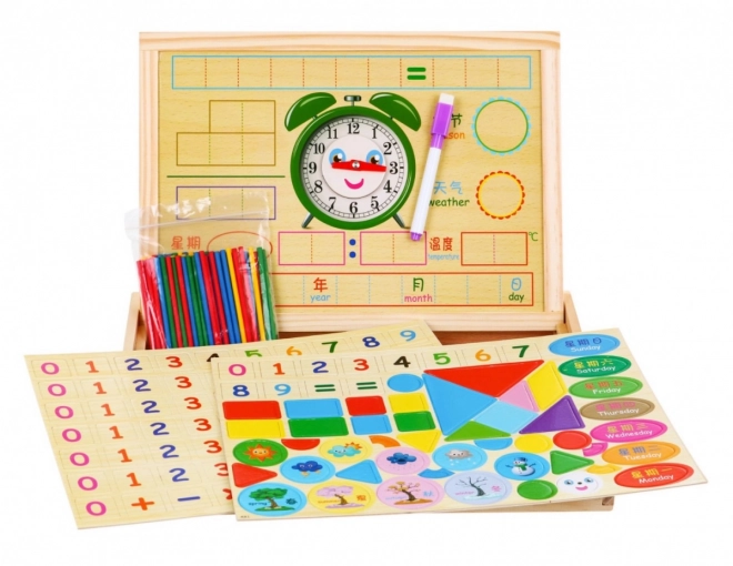 Wooden Magnetic Learning Board with Accessories for Children 3+