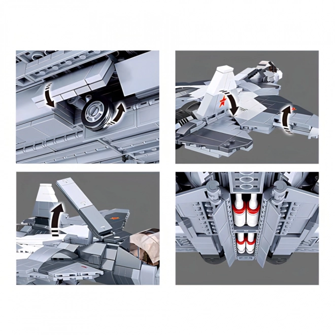 Sluban Model Bricks Su-57 Jet Fighter 2 in 1