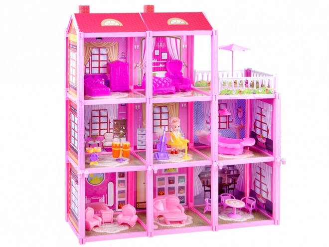 Large Dollhouse with Doll and Furniture