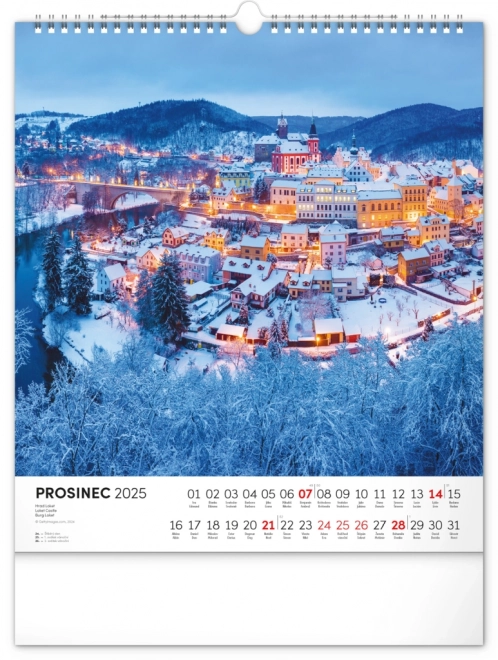 Wall Calendar Czech Republic 2025