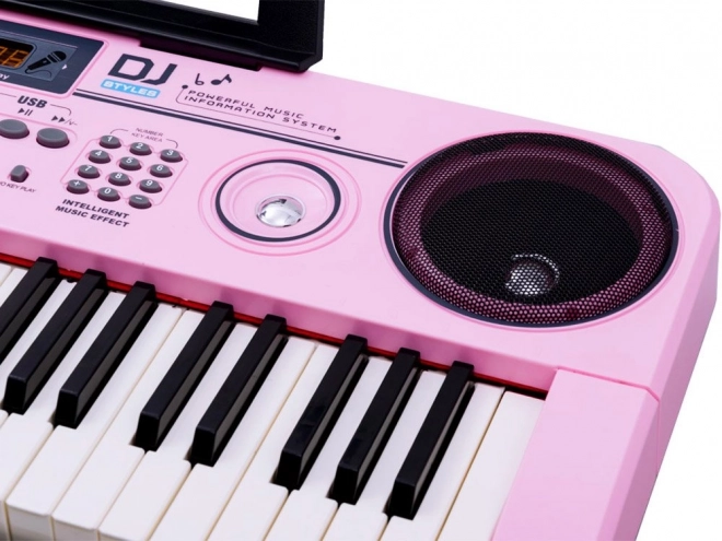 Multifunctional 61-Key Keyboard with Microphone – pink