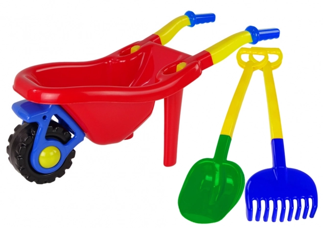 Colorful Children's Garden Wheelbarrow Set