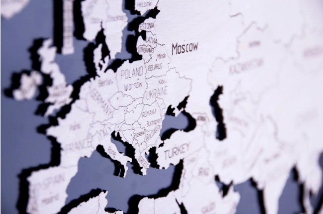 Dřevěná nástěnná 3D mapa světa XXL přírodní barvy