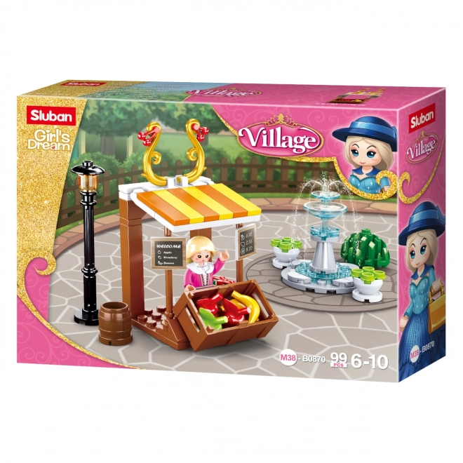 Sluban Girls Dream Village Fruit Stand and Fountain