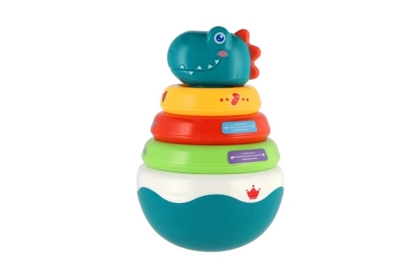 Roly Poly Dinosaur Stacking Pyramid Toy with Sound