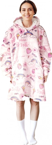 Calda coperta felpa con cappuccio COZY NOXXIEZ con stampa di dolci