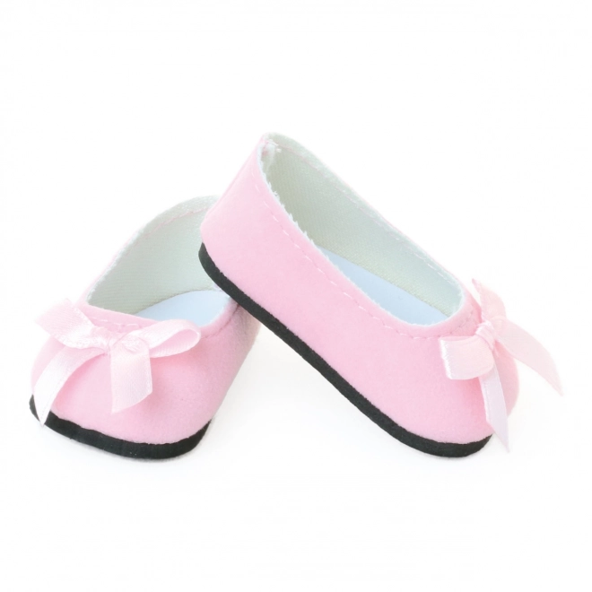 Petitcollin pink ballerina shoes with bows for dolls