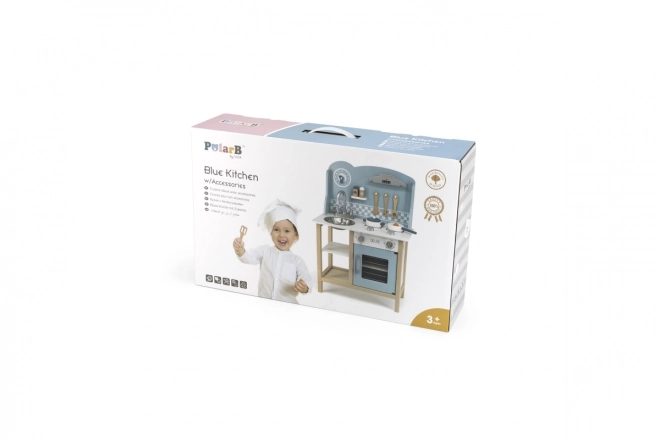 Wooden Kitchen Playset Blue