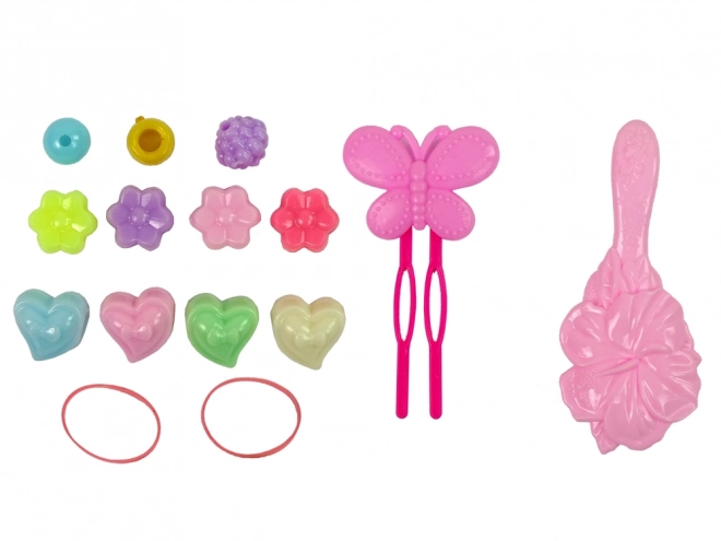 Styling Doll Head With Beads and Hair Accessories
