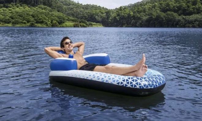 Inflatable Pool Float with Backrest and Cup Holder