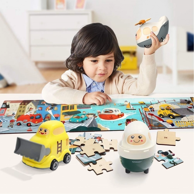 Top Bright Wooden Puzzle Toy: Helicopter 24 Pieces