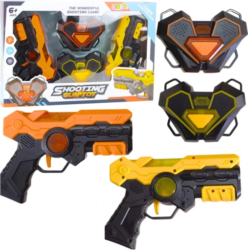 Set laser tag per bambini – 2 pistole e 2 bersagli a infrarossi con luci e suoni