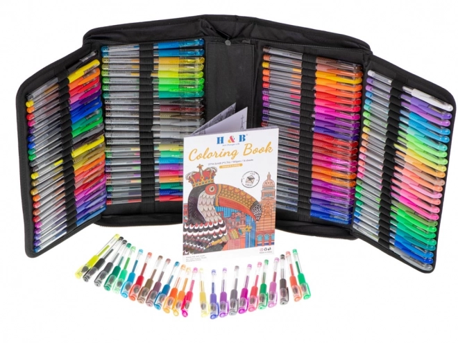 Colorful Gel Pens Set in Case - 120 Pens + 120 Refills