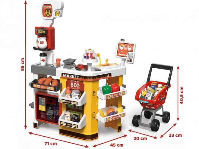 Large Supermarket Playset with Bakery and Accessories