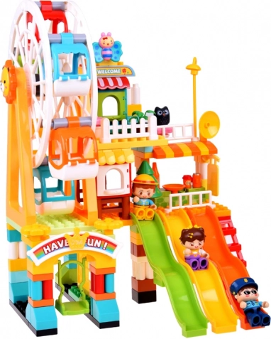 Large Colorful Blocks Happy Park Playground with Slides 235 pcs