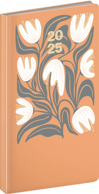 Notique pocket planner Cambio 2025, orange flowers