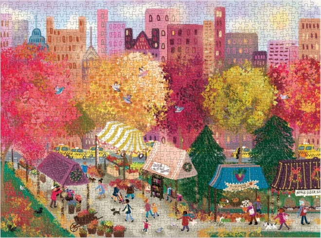 Autumn at the City Market Puzzle 1000 Pieces