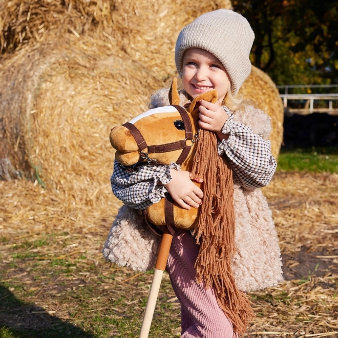 Wooden Horse on a Stick Hobby Horse HOPPIHORSE Chestnut Brown