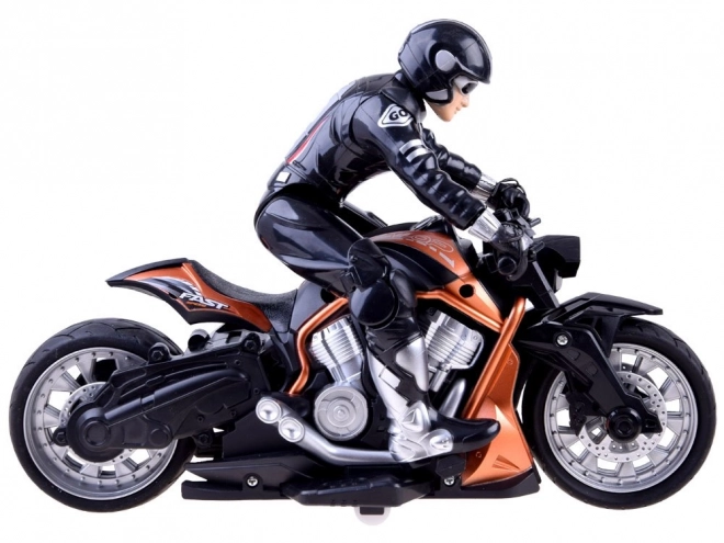 Remote Control Sports Motorcycle with Rider – orange