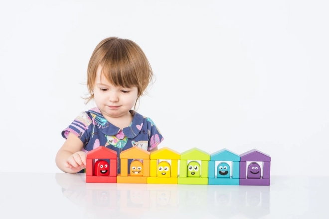 Colorful Houses Wooden Building Set