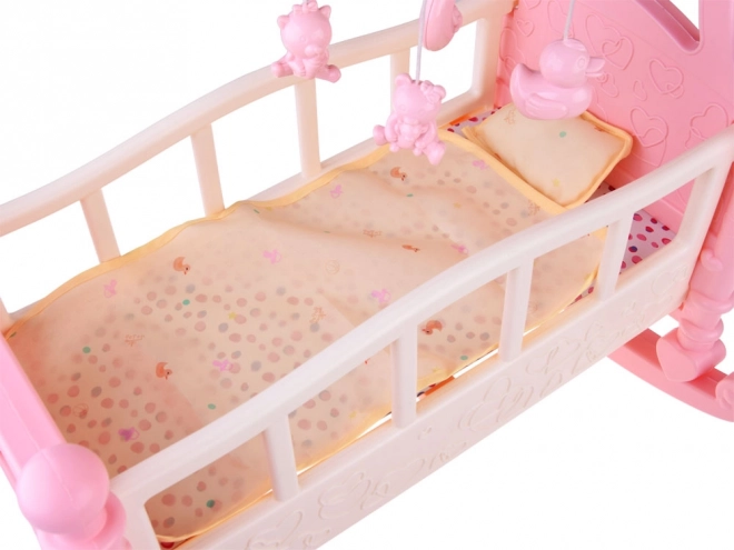 Large Doll Cradle with Mobile