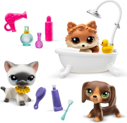 Ensemble de bain Littlest Pet Shop avec 3 animaux