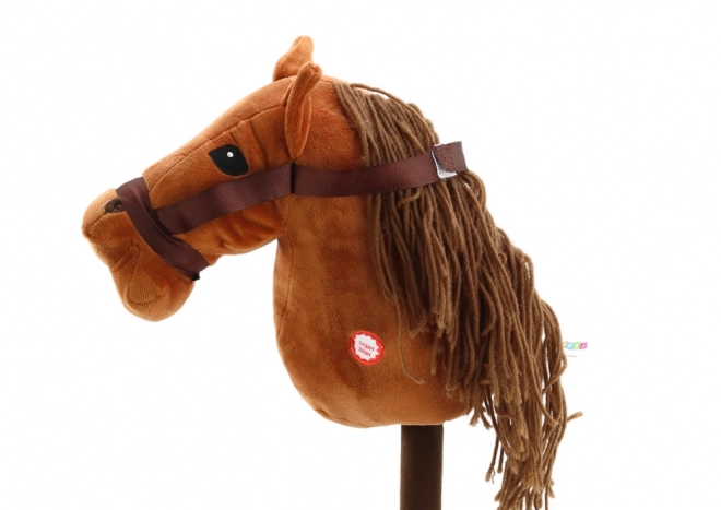 Plush Hobby Horse with Sound - Brown