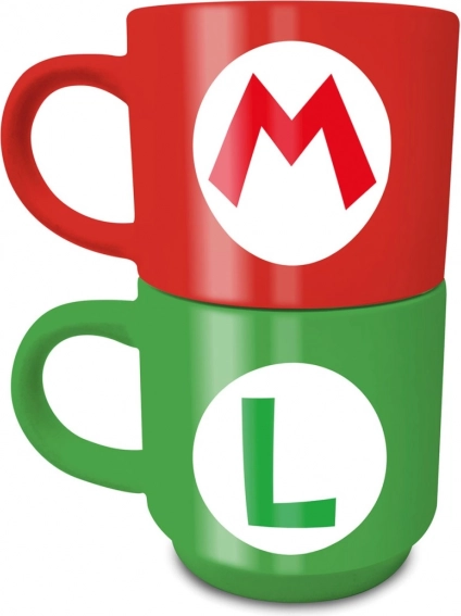 Set of Ceramic Mugs Super Mario Mario and Luigi