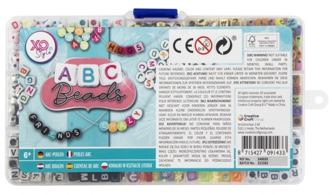 Set of Letter Beads with Organizer