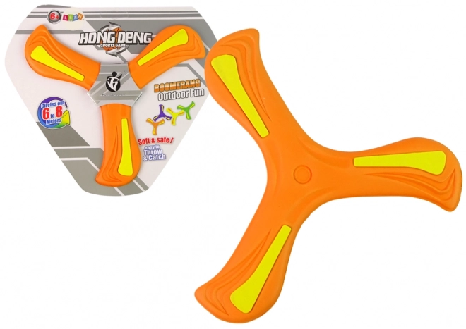 Flying orange boomerang disc for kids