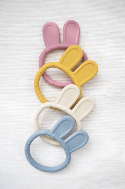 Silicone Teether Rabbit in Dove Grey