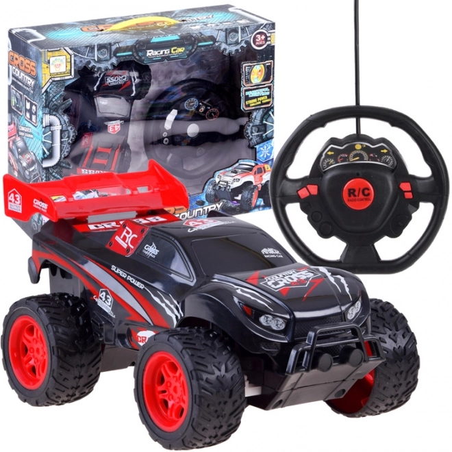 Remote Control Cross Country Racing Car with Steering Wheel Controller – red