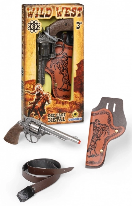 Metal Cowboy Revolver with Holster by Gonher