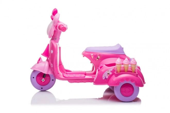 Three-Wheel Ice Cream Scooter Pink