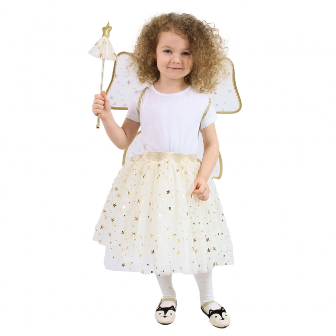 Golden Fairy Tutu Costume with Wand and Wings