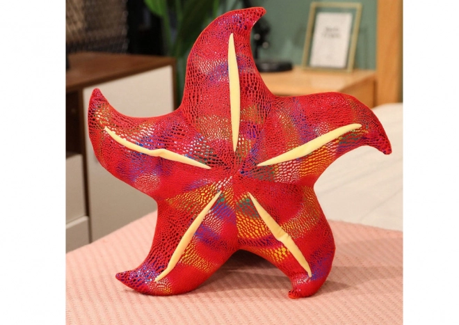 Plush Starfish Red Pillow