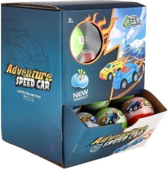 Surprise Ball with Plastic Car 5 cm with Pull-Back
