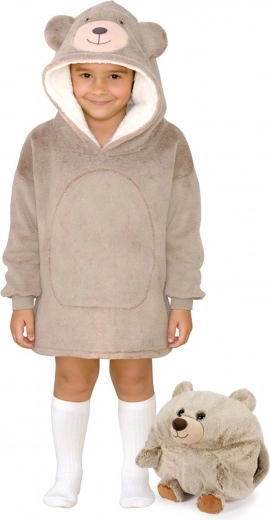 Roztomilý medvedí dizajn s veľkou kapucňou