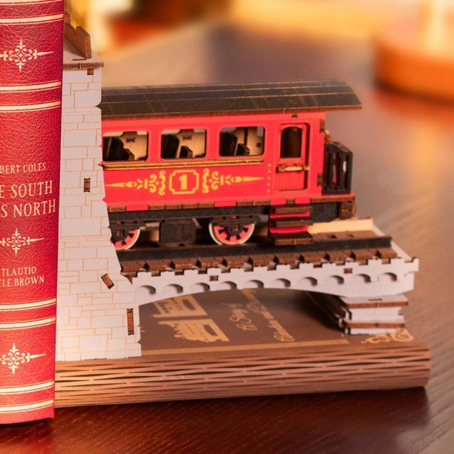 Wooden Steampunk Train Bookend 3D Puzzle