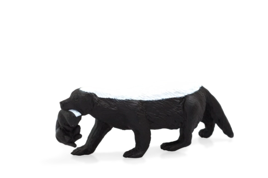 Realistic Honey Badger with Cub Figurine