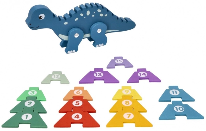 Wooden Dinosaur with Number Puzzles