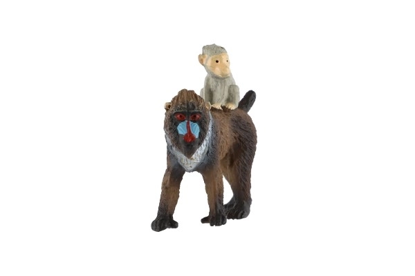 Mandrill Figurine with Baby