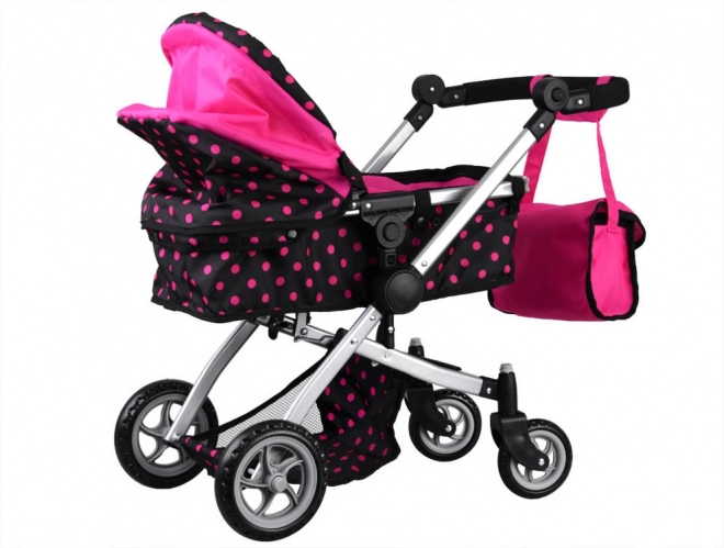 4-in-1 Doll Stroller with Bassinet – Black