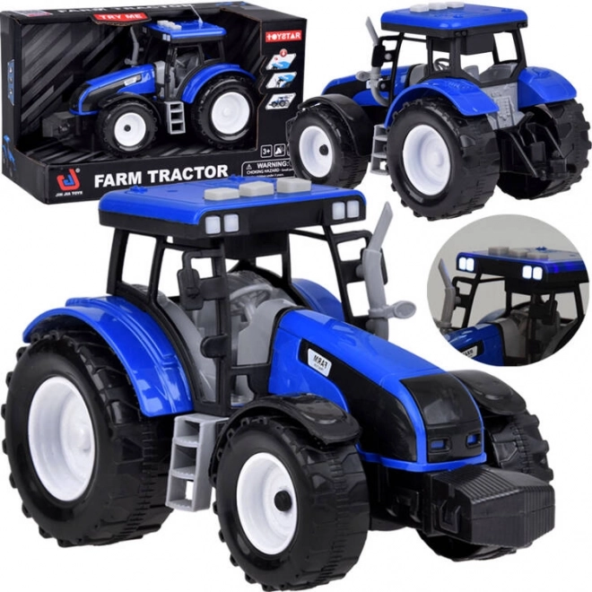 Blue Tractor Toy with Sounds and Lights for Kids