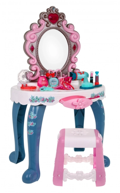 Interactive Vanity with Mirror and Stool for Kids