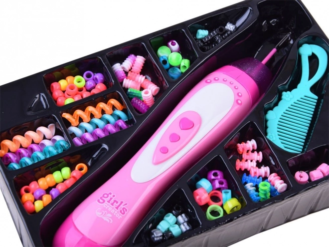 Hair Beads and Decorations Styling Set with Braiding Machine