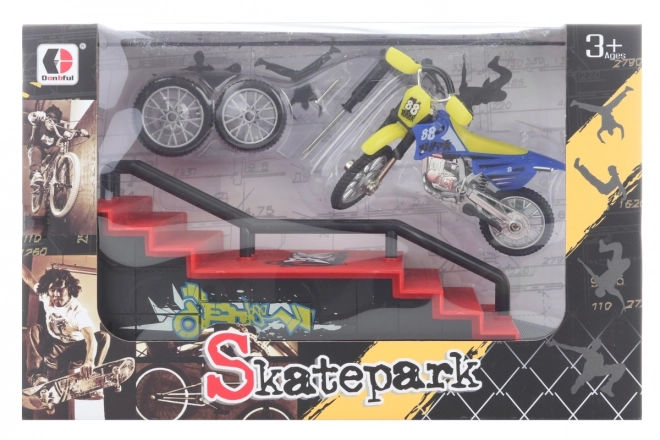 Motorbike with Jump Ramp Toy Set