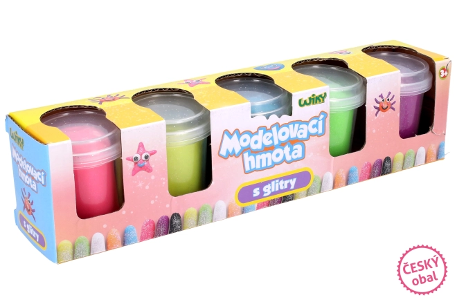 Modeling Clay with Glitter, 5 x 56g - Czech Packaging