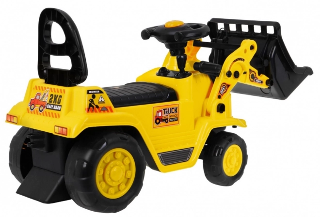 Ride-On Bulldozer with Movable Shovel and Horn for Kids